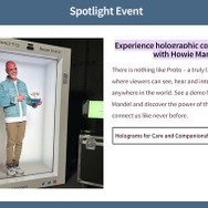 うつろな目つきで質問に答えるホログラムマリオの正体とは…CES2024の退職者協会ブースに現れた無愛想な人気者