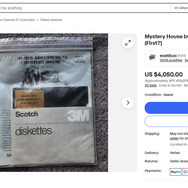 歴史的ビデオゲームパッケージがオークションに、50ドルスタートが1日で4,000ドル超え―グラフィックアドベンチャーの始祖『ミステリーハウス』初版ディスク出品される