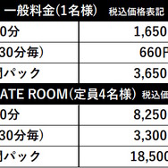 「POKÉMON CARD LOUNGE」料金表