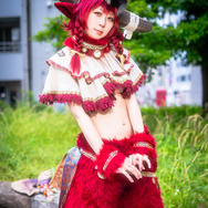 オリジナル赤ケモノちゃん／五月うさぎ（X：@n_h_molding）