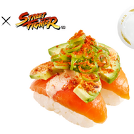 「スシロー」×『ストリートファイター』コラボで、なぜか鶴瓶師匠がムキムキに！？「観虐」氏によるコラボイラストも楽しい仕上がり