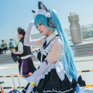 コスプレ】猫耳とメイドコラボの破壊力が反則級!水色の コスプレ】猫耳とメイドコラボの破壊力が反則級!水色の