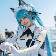 コスプレ】猫耳とメイドコラボの破壊力が反則級!水色の コスプレ】猫耳とメイドコラボの破壊力が反則級!水色の