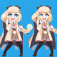 『HoloCure』ワトソン・アメリアの配色比較。