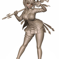 “黒ギャル”ライザがピース！逞しい太ももがミニスカから覗く「レスレリ学園」フィギュア、データ原型が特別公開