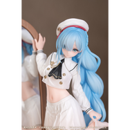 へそ出しセーラー服に、脱ぎかけタイツ！『アズレン』より「ジェーナス」1/8スケールフィギュアが予約受付中ー専用台座の全身鏡でリアル感が凄い