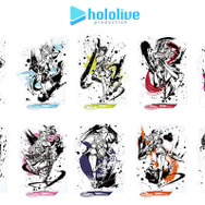 さくらみこ、白上フブキら10名を墨絵風にデザイン！「ホロライブ」描き起こしイラストグッズがアニメイトで発売開始