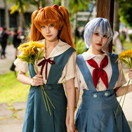 コスプレ】「新世紀エヴァンゲリオン」アスカとレイの制服姿が