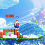 スーパーマリオブラザーズワンダーゲーム内での1シーン(ゾウマリオ)