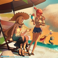 『ポケモン』シロナ、フウロの“夏ファッション”が可愛すぎる！海を楽しむ開放的な姿にトレーナーたちメロメロ