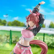 笑顔でストレッチ！『ウマ娘』勝負服姿の「ダンツフレーム」フィギュアが予約開始ー表情差し替えパーツにはウインクも