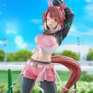 笑顔でストレッチ！『ウマ娘』勝負服姿の「ダンツフレーム」フィギュアが予約開始ー表情差し替えパーツにはウインクも