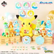 『ポケモン』30周年一番くじ第1弾の全ラインナップ公開！カントー～シンオウ地方の御三家が集まった時計、ぬいぐるみなど記念グッズ盛りだくさん
