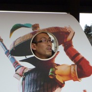 渋湯橋の中央には撮影ポイントが。ディレクターの一瀬氏が撮影に協力してくれました。