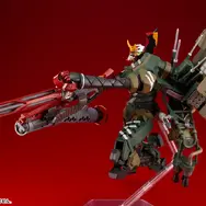 「エヴァンゲリオン新2号機α」1/400スケールプラモデルが再生産！三銃身ガトリング砲やナギナタほか、停止信号プラグなどオプション豊富