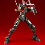 「エヴァンゲリオン新2号機α」1/400スケールプラモデルが再生産！三銃身ガトリング砲やナギナタほか、停止信号プラグなどオプション豊富