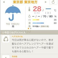 天気に合わせたアドバイス画面