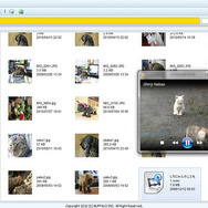 デジカメ画像を保存したフォルダを表示させる。動画再生も問題ない。PCからのアクセスの場合は、アプリ環境が整備されているので、かなり便利