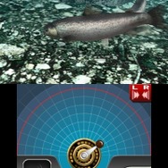 下画面のタッチもしくはボタンで魚と格闘