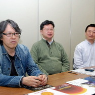 CEDEC運営委員会の面々(左から委員長の斎藤直宏氏、副委員長の庄司卓氏、鶴谷武親氏)
