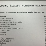 Wii Uの発売日は11月14日以前？GameStopのリリースシートがリーク