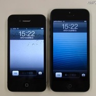 アップル iPhone 5（向かって右）と4S