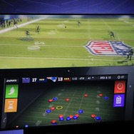 スポーツ番組ではタブレットで試合全体を見る