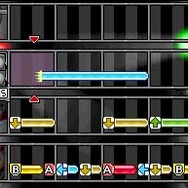 演奏中の譜面。3段階の操作方法があるので初心者も安心よ!