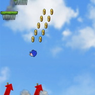 ソニックは画面をタップすることで2段ジャンプできるので、空中でかなり自由に動かすことができます。
