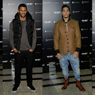 ローンチイベントに参加した有名人の方々。左から歌手のConor Maynard氏、サッカー選手のFrazier Campbell氏、体操選手のLouis Smith氏、ラッパーのProfessor Green氏とそのガールフレンドMillie Mackintosh氏