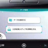 データ管理を選択するとWii Uとのデータのやりとり、初期化を選べばフォーマットされる