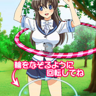 タッチ操作でフープを回し、ポイントを稼ぎましょう。