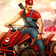 マリオカートを『グランド・セフト・オートV』アートワーク風に描くとこうなった ― 海外ファンアート