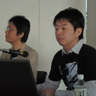 左：田中直人氏(ミュージックディレクター)<br>右：中越健太郎(リードサウンドデザイナー)