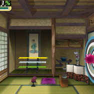 和風な部屋の中、タケヤリマンの音楽でプレイ