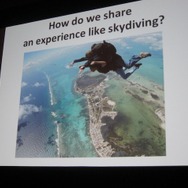スカイダイビングのような体験を共有するには?