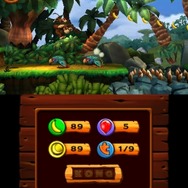 『ドンキーコング リターンズ3D』最新スクリーンショットをチェック、下画面はアイテム情報表示