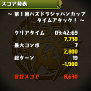 パズドラチャレンジ結果画面