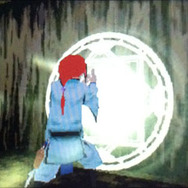 次の「水晶」への移動に土属性の「護歩札」を使用。壁すり抜けて移動