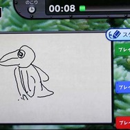 スケッチ中。絵心のない妹が描きました。答えは・・・「オウム」！