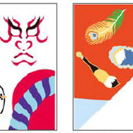 デザインの一例。鳥居前忠信(左)と弁慶上使