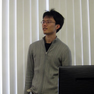 『オスクル・リフト』について語る加島直弥君（名古屋大学）
