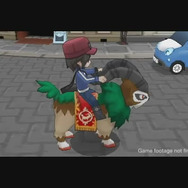 ポケモンの背中に乗って移動する男の子主人公