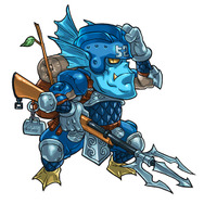 「ブルーゴブリン」の第3段階進化形「突撃兵・マリンゴブリン」