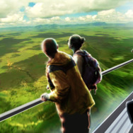 空撮映像を活用した、美しい地球上空の飛行体験