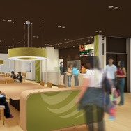 館内全貌を見渡せるカフェ