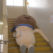 階段を滑り落ちるなめこ