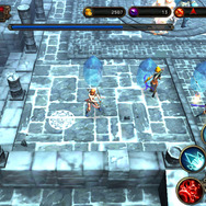 氷男の攻撃「氷柱落とし（何本もの氷柱が落ちてくる広範囲攻撃）」