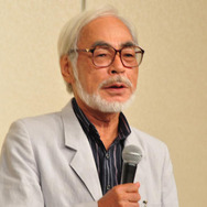 引退会見に出席した宮崎駿監督