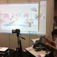 【京まふ2013】『ブレイブリーデフォルト』衣装デザインの藤ちょこさん、水彩画の弘司さんによるライブペインティングが行われる